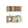 Cuisine complète 180 cm contemporaine cachemire/chêne Louna