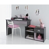 Bureau enfant contemporain gris ombre/rose Pop Art