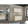Cuisine complète 180 cm contemporaine cachemire/chêne Louna