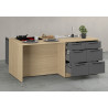 Îlot de cuisine moderne 200 cm anthracite mat/chêne Louna