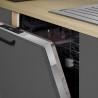 Îlot de cuisine moderne 200 cm anthracite mat/chêne Louna
