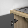 Îlot de cuisine moderne 200 cm anthracite mat/chêne Louna