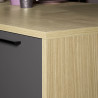 Îlot de cuisine moderne 200 cm anthracite mat/chêne Louna
