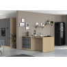Îlot de cuisine moderne 200 cm anthracite mat/chêne Louna