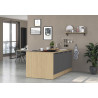 Îlot de cuisine moderne 200 cm anthracite mat/chêne Louna