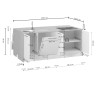 Îlot de cuisine moderne 200 cm anthracite mat/chêne Louna