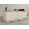 Îlot de cuisine moderne 200 cm cachemire/chêne Louna