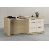 Îlot de cuisine moderne 200 cm cachemire/chêne Louna