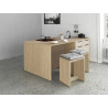 Îlot de cuisine moderne 200 cm cachemire/chêne Louna