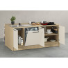 Îlot de cuisine moderne 200 cm cachemire/chêne Louna