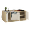 Îlot de cuisine moderne 200 cm cachemire/chêne Louna