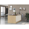 Îlot de cuisine moderne 200 cm cachemire/chêne Louna