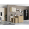 Îlot de cuisine moderne 200 cm cachemire/chêne Louna