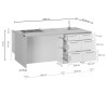 Îlot de cuisine moderne 200 cm cachemire/chêne Louna