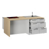 Îlot de cuisine moderne 200 cm blanc brillant/chêne Louna