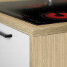 Îlot de cuisine moderne 200 cm blanc brillant/chêne Louna
