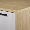 Îlot de cuisine moderne 200 cm blanc brillant/chêne Louna