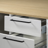 Îlot de cuisine moderne 200 cm blanc brillant/chêne Louna