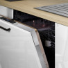 Îlot de cuisine moderne 200 cm blanc brillant/chêne Louna