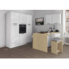 Îlot de cuisine moderne 200 cm blanc brillant/chêne Louna