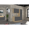Colonne de cuisine moderne 60 cm anhtracite mat/chêne Louna