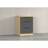Meuble bas 3 tiroirs de cuisine moderne anthracite mat/chêne Louna
