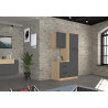 Meuble bas 3 tiroirs de cuisine moderne anthracite mat/chêne Louna