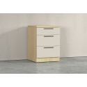Meuble bas 3 tiroirs de cuisine moderne cachemire/ch&ecirc;ne Louna