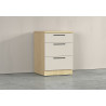 Meuble bas 3 tiroirs de cuisine moderne cachemire/chêne Louna