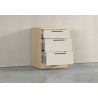 Meuble bas 3 tiroirs de cuisine moderne cachemire/chêne Louna