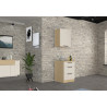 Meuble bas 3 tiroirs de cuisine moderne cachemire/chêne Louna