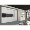 Meuble haut 1 abattant de cuisine moderne banc brillant Louna