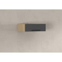 Meuble haut 1 abattant de cuisine moderne anthracite mat/ch&ecirc;ne Louna
