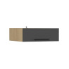 Meuble haut 1 abattant de cuisine moderne anthracite mat/chêne Louna