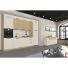 Meuble haut 1 abattant de cuisine moderne cachemire/chêne Louna