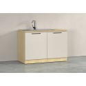 Meuble sous &eacute;vier de cuisine moderne cachemire/ch&ecirc;ne Louna