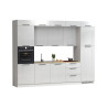 Cuisine complète moderne blanc brillant/chêne Louna