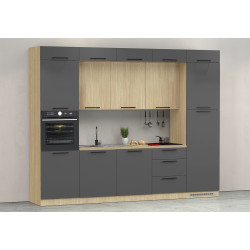 Cuisine complète moderne anthracite mat/chêne Louna