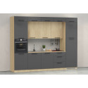 Cuisine compl&egrave;te moderne anthracite mat/ch&ecirc;ne Louna