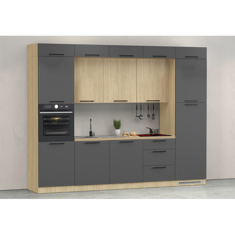 Cuisine complète moderne anthracite mat/chêne Louna