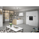 Cuisine compl&egrave;te moderne 3 &eacute;l&eacute;ments blanc brillant/ch&ecirc;ne Louna
