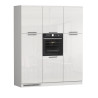 Cuisine complète moderne 3 éléments blanc brillant/chêne Louna