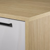 Cuisine complète moderne 3 éléments blanc brillant/chêne Louna