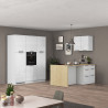 Cuisine complète moderne 3 éléments blanc brillant/chêne Louna
