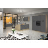 Cuisine complète moderne 3 éléments anthracite mat/chêne Louna
