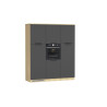 Cuisine complète moderne 3 éléments anthracite mat/chêne Louna