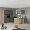 Cuisine complète moderne 3 éléments anthracite mat/chêne Louna