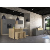 Cuisine complète moderne 3 éléments anthracite mat/chêne Louna