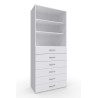 Armoire buanderie blanche 6 tiroirs/2 étagères profondeur 40 cm Jesy