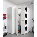 Armoire de buanderie rangement coulissant extractible blanche Jesy
